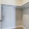 a closet with shelves