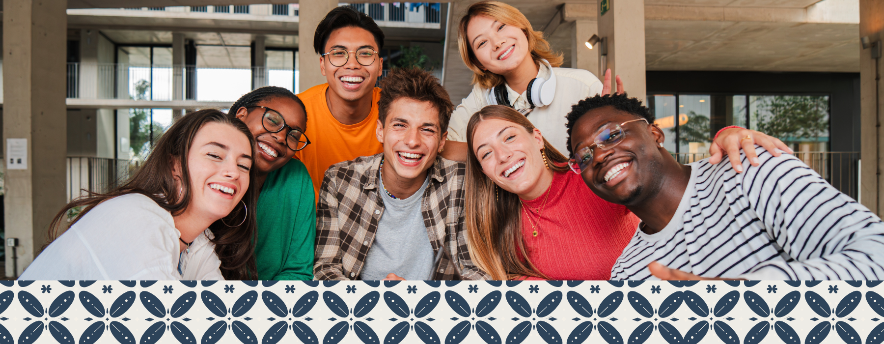Group of college students smiling