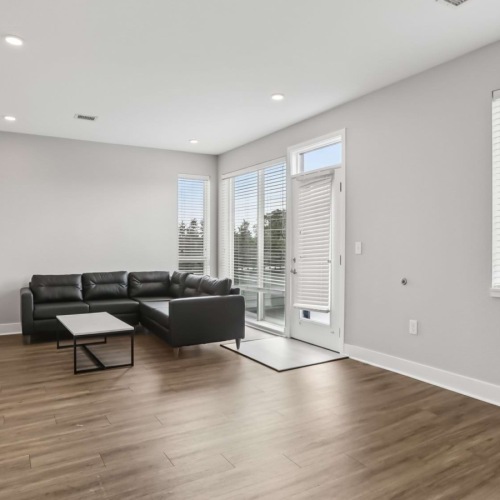 living room with furniture and wood floors
